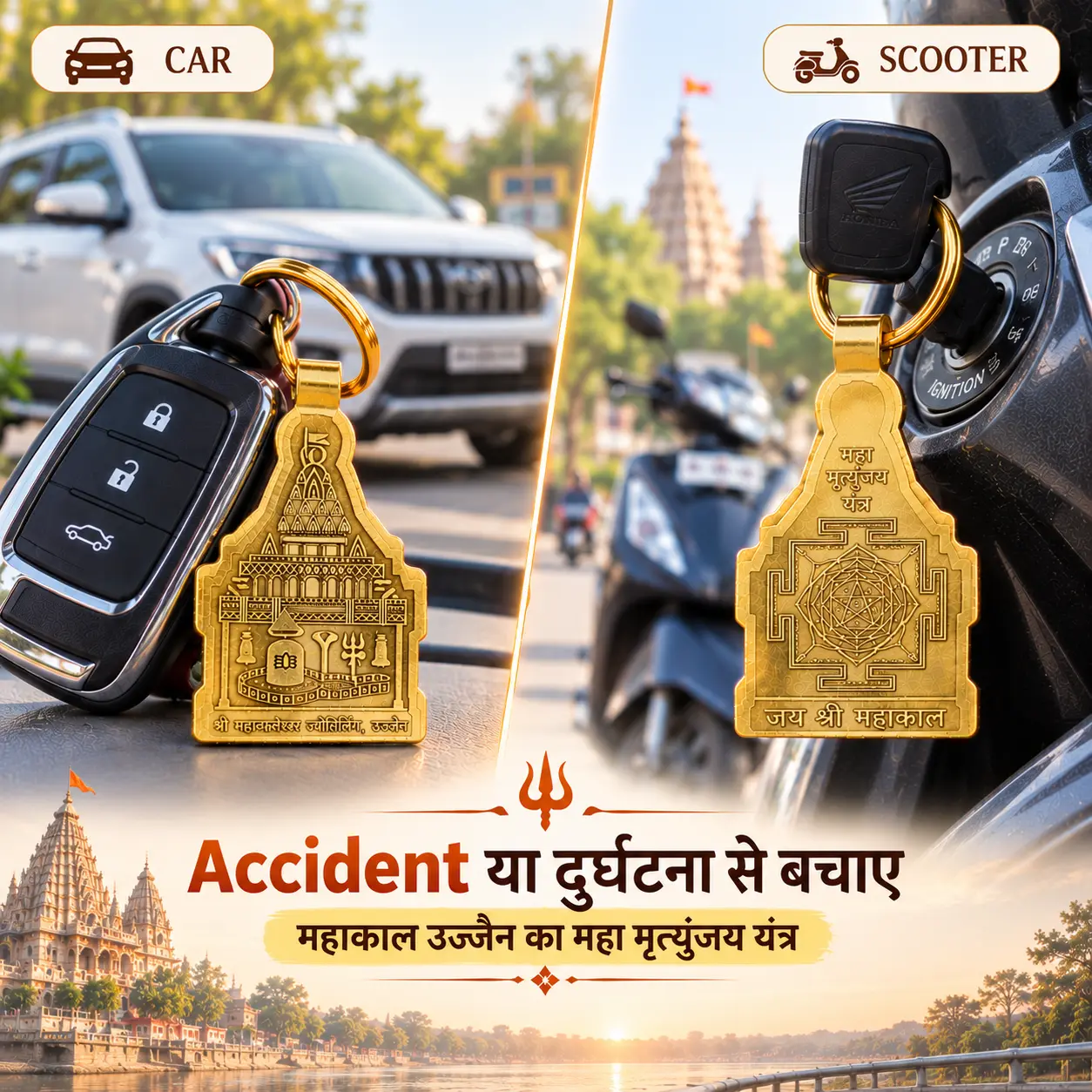 Mahamrityunjay Yantra Keychain | Ujjain Siddh