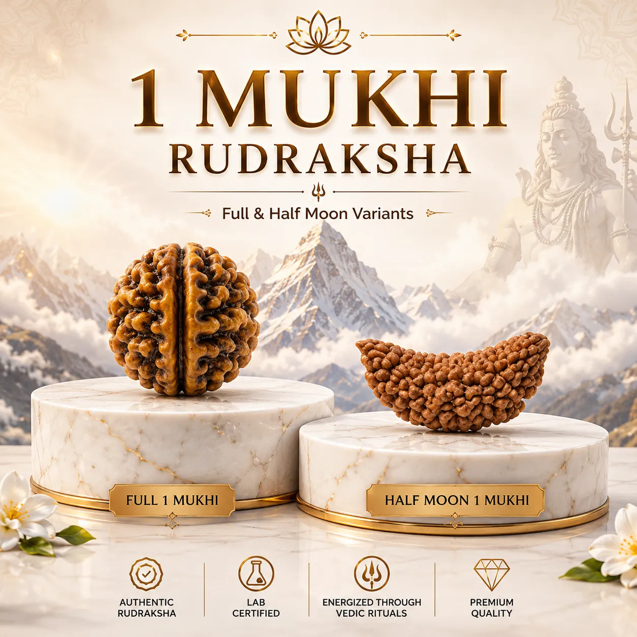 1 Mukhi Rudraksha (Full & Half Moon)